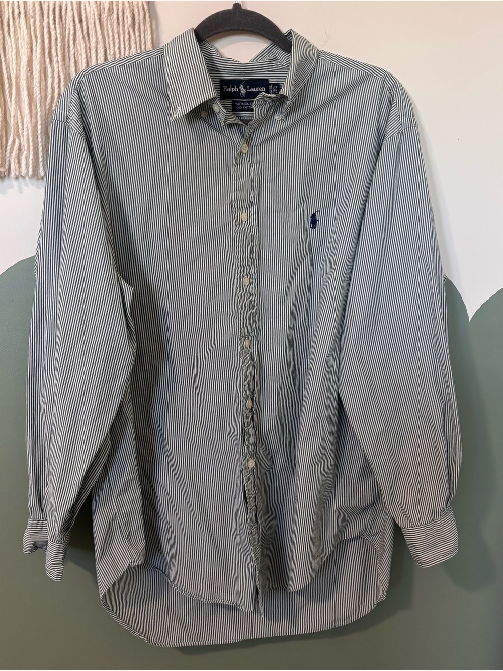 Polo by Ralph Lauren Blue and White Pinstripe Button-Down Shirt